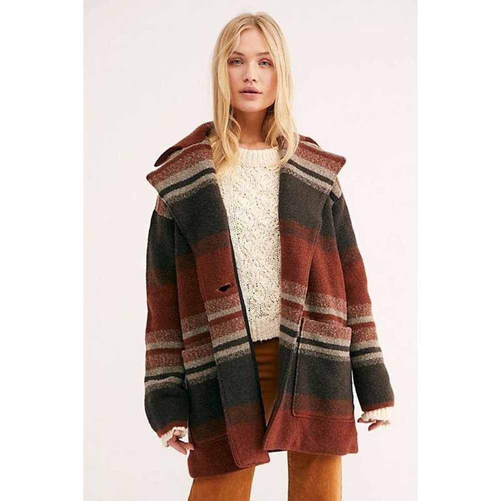 Free People striped sweater coat jacket Small